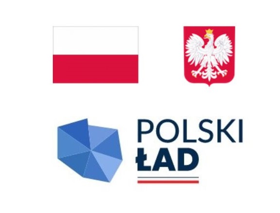 polska flaga, polskie godło, logoty Polski Ład