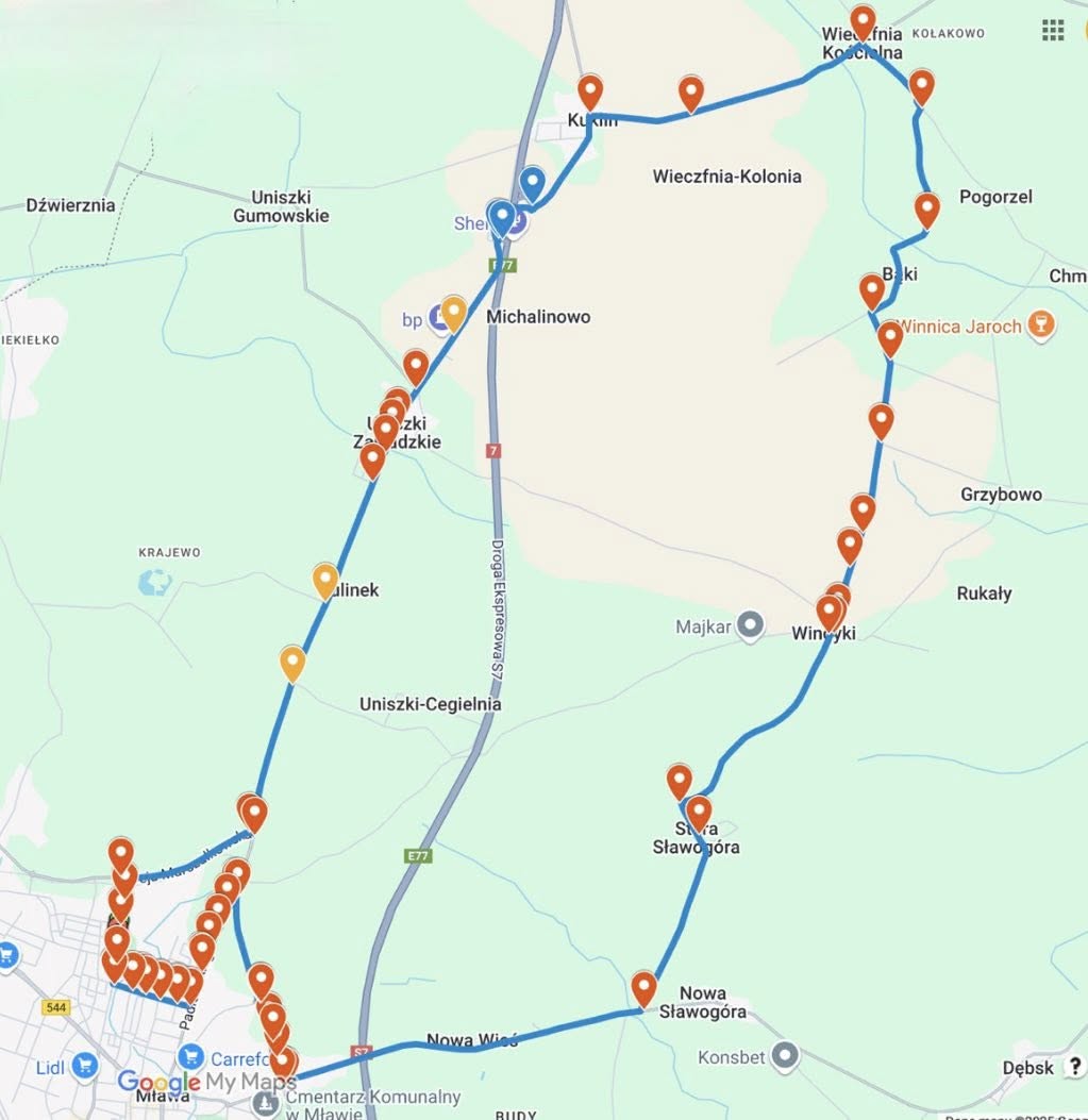 mapa wyścigu