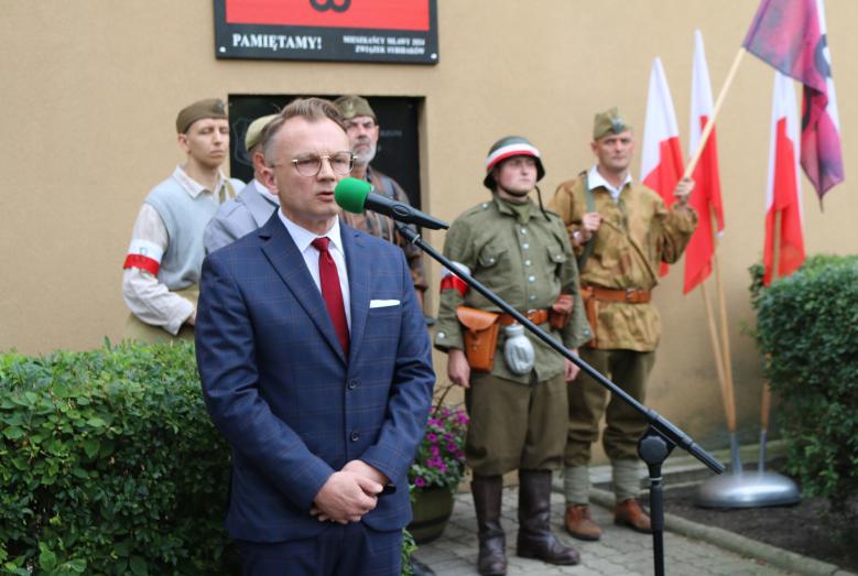Przemawia Zastępca Burmistrza Miasta Mława Marcin Burchacki