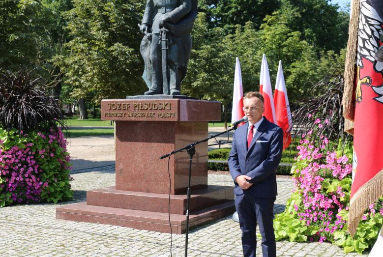 Przemawia Zastępca Burmistrza Miasta Mława Marcin Burchacki