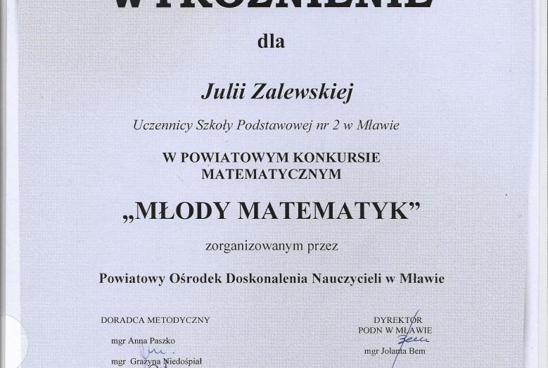 JULIA – Młoda Matematyczka w SP nr 2