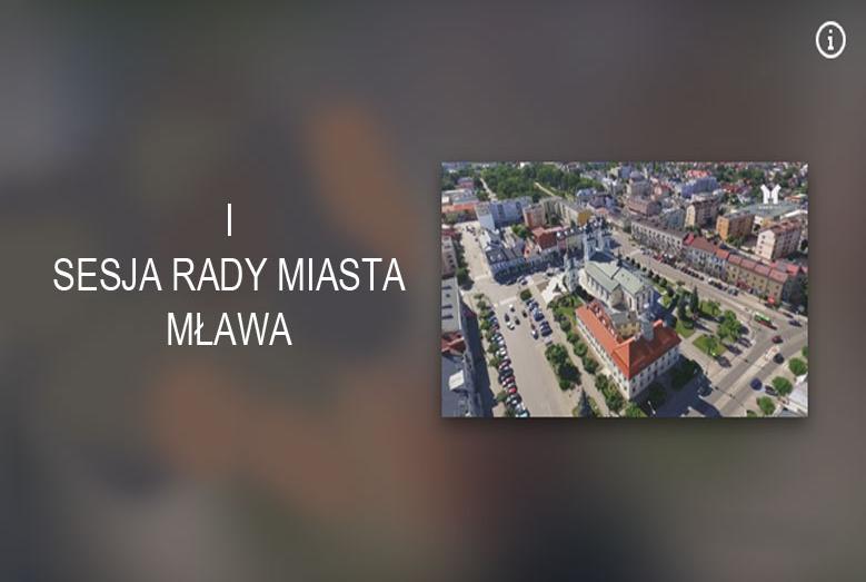 Napis I Sesja Rady Miasta Mława