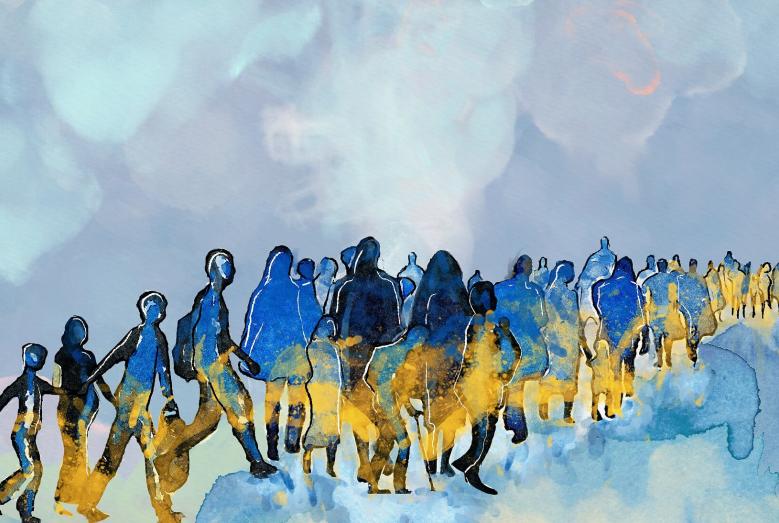 Ukraine people watercolour