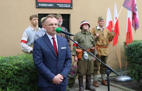 Przemawia Zastępca Burmistrza Miasta Mława Marcin Burchacki