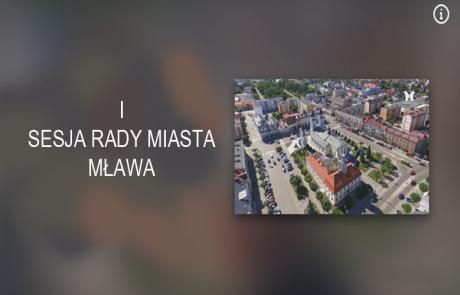 Napis I Sesja Rady Miasta Mława
