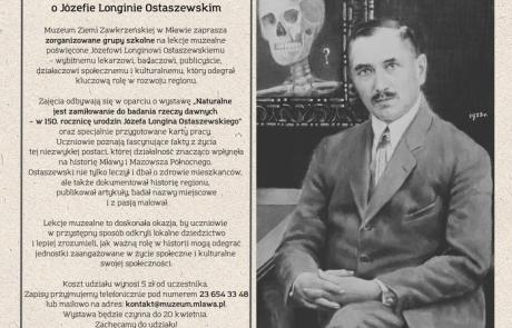 Zaproszenie na lekcje muzealne o Józefie Longinie Ostaszewskim