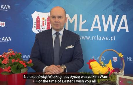 zyczenia burmistrza - Wielkanoc 2021