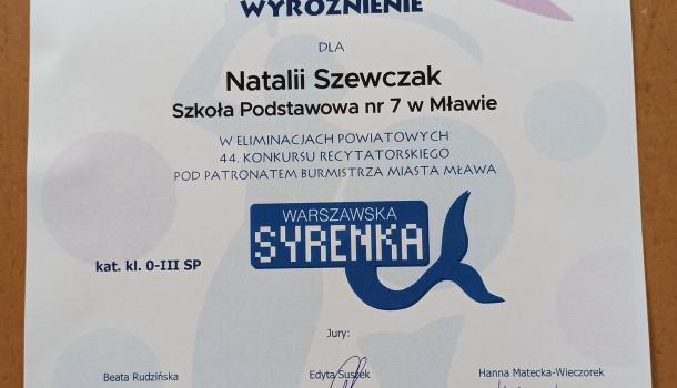 Powiatowe eliminacje konkursu recytatorskiego warszawska syrenka rozstrzygnięte!