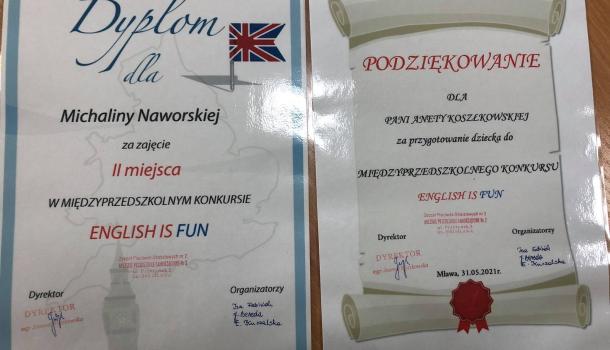 Drugie miejsce uczennicy SP nr 2 w konkursie „English is fun”