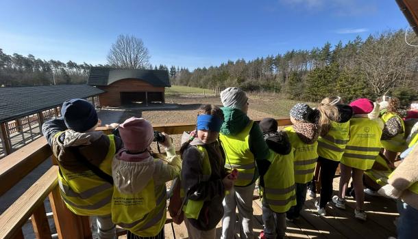 Wyjazd uczniów z klasy 2 d z SP nr 7 Mławską Kolejką Turystyczną do Zagrody Żubrów